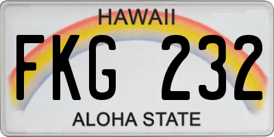 HI license plate FKG232
