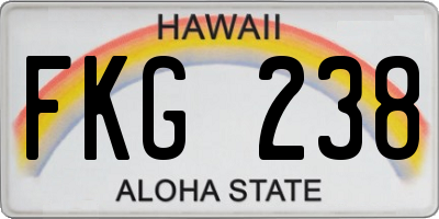 HI license plate FKG238