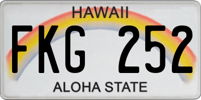 HI license plate FKG252