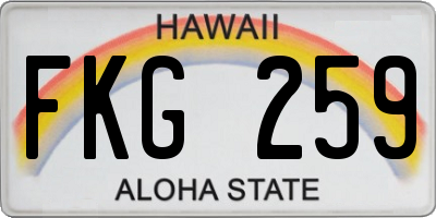HI license plate FKG259