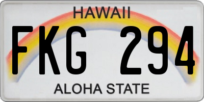 HI license plate FKG294