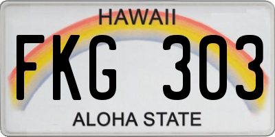 HI license plate FKG303