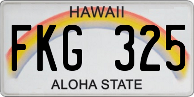 HI license plate FKG325
