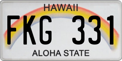 HI license plate FKG331