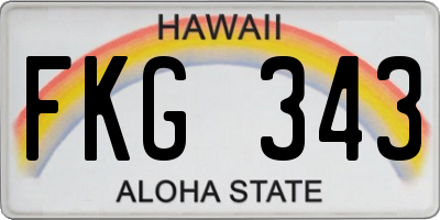 HI license plate FKG343