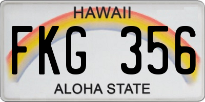HI license plate FKG356
