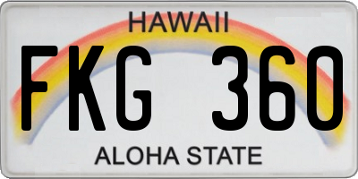 HI license plate FKG360