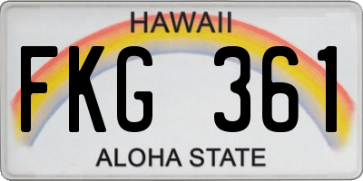 HI license plate FKG361