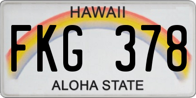 HI license plate FKG378