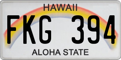 HI license plate FKG394