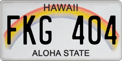 HI license plate FKG404