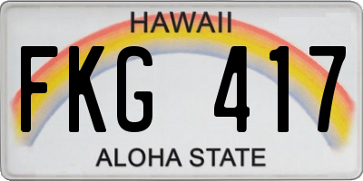 HI license plate FKG417