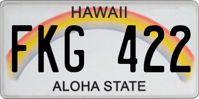 HI license plate FKG422
