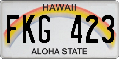 HI license plate FKG423