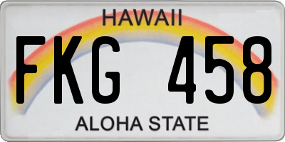 HI license plate FKG458