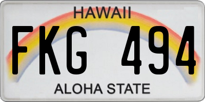 HI license plate FKG494
