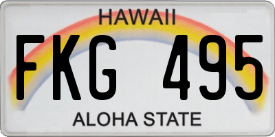 HI license plate FKG495