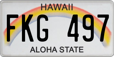 HI license plate FKG497