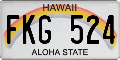 HI license plate FKG524