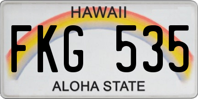 HI license plate FKG535