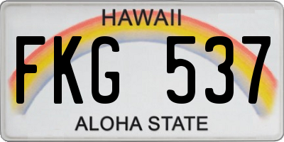 HI license plate FKG537