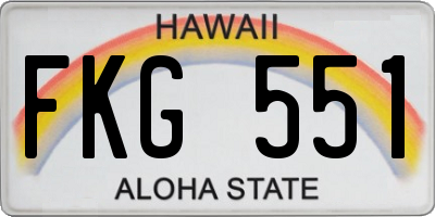 HI license plate FKG551