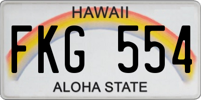 HI license plate FKG554