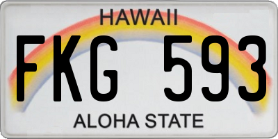 HI license plate FKG593