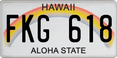 HI license plate FKG618
