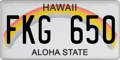 HI license plate FKG650