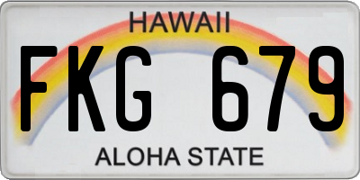 HI license plate FKG679