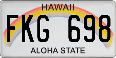 HI license plate FKG698