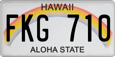 HI license plate FKG710