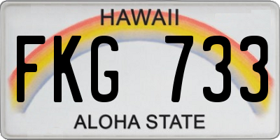 HI license plate FKG733