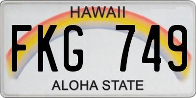 HI license plate FKG749
