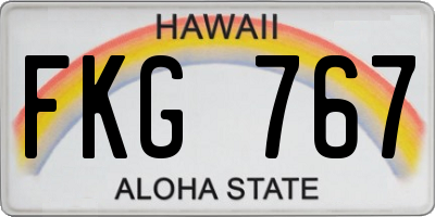 HI license plate FKG767