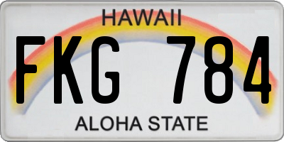 HI license plate FKG784