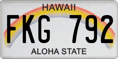 HI license plate FKG792