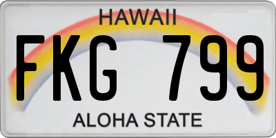 HI license plate FKG799
