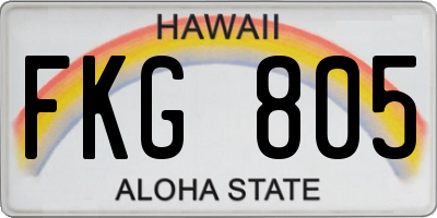 HI license plate FKG805