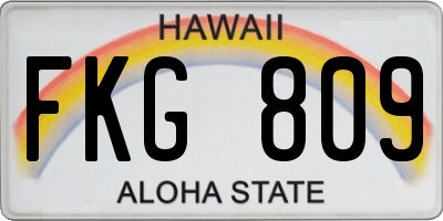 HI license plate FKG809