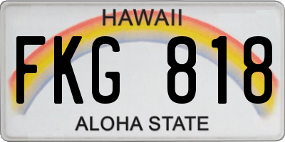 HI license plate FKG818