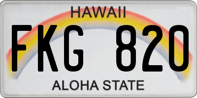 HI license plate FKG820