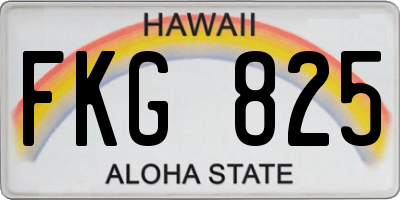 HI license plate FKG825