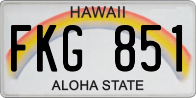 HI license plate FKG851