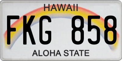 HI license plate FKG858
