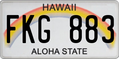 HI license plate FKG883