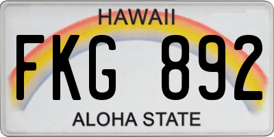 HI license plate FKG892