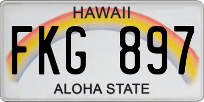 HI license plate FKG897