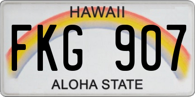 HI license plate FKG907